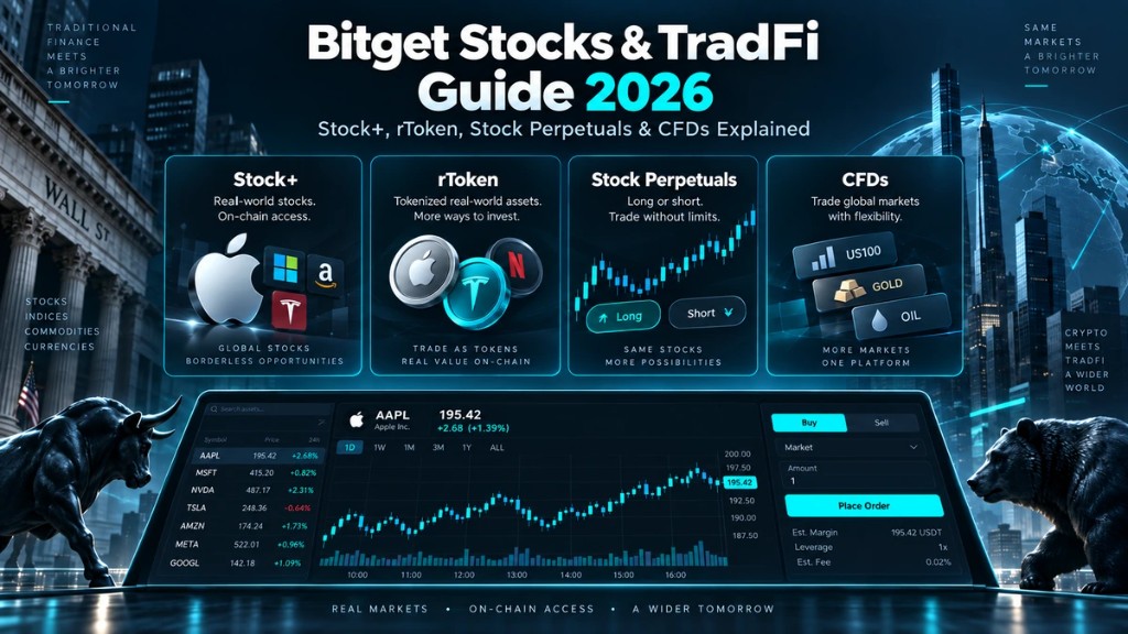 Bitget Stocks & TradFi Guide 2026: Stock+, rToken, Stock Perpetuals & CFDs Explained